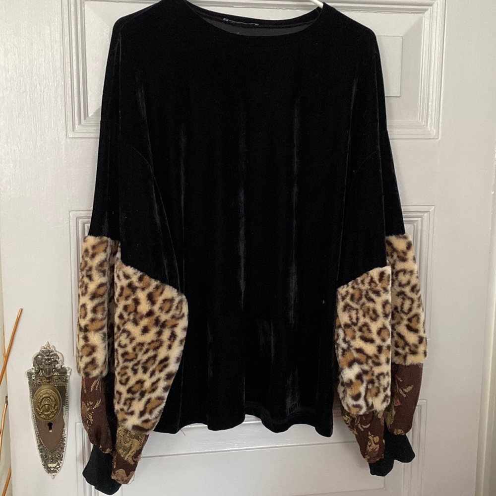 Zara Trafaluc mixed fabric sweater